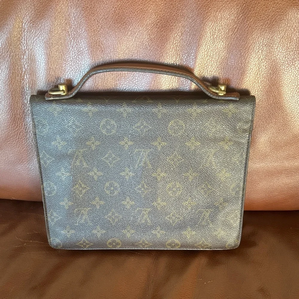 Louis Vuitton Black and Brown Monogram Satchel - Picture 4 of 13